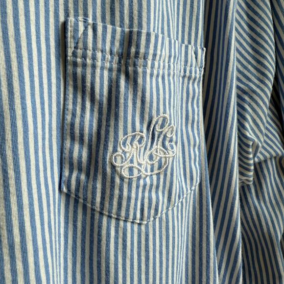 Lauren Ralph Lauren Striped Pajama Top Button Front Shirt XL - Picture 2 of 8